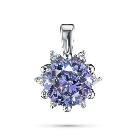 Подвеска из белого золота с танзанитом и бриллиантами