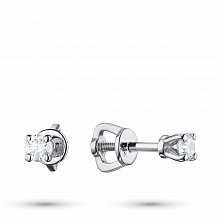 Пусеты из белого золота с бриллиантами (изготовление)