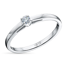 Кольцо из серебра с бриллиантом