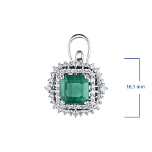 Серьги из белого золота с изумрудами и бриллиантами (изготовление)