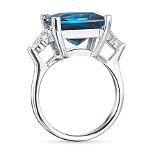 Кольцо из белого золота с бриллиантами и топазом (изготовление)