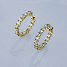 Серьги из желтого золота c бриллиантами