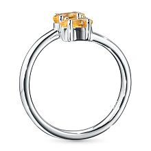 Кольцо из серебра с цитринами