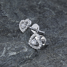 Пусеты из белого золота с бриллиантами (изготовление)