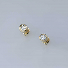 Пусеты из желтого золота с бриллиантами (изготовление)