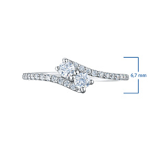 Кольцо из серебра c бриллиантами выращенными