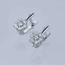 Серьги из серебра c бриллиантами выращенными