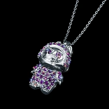 Подвеска из серебра с аметистами