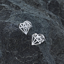 Пусеты из серебра (изготовление) с бриллиантами