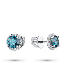 Пусеты из белого золота (изготовление) с бриллиантами