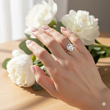 Помолвочное кольцо из белого золота с бриллиантом