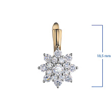 Серьги из комбинированного золота c бриллиантами