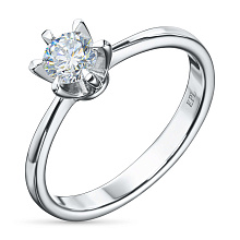 Кольцо из белого золота с бриллиантом