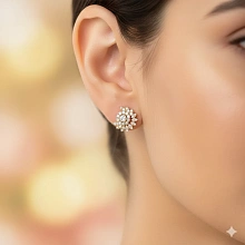 Серьги из желтого золота c бриллиантами