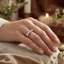 Классическое кольцо из желтого золота c бриллиантами