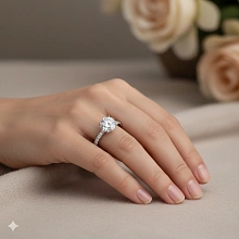 Кольцо из белого золота c бриллиантами выращенными