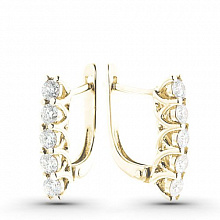 Серьги из желтого золота с бриллиантом (изготовление)