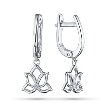 Серьги из серебра с бриллиантом