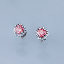 Пусеты из белого золота (изготовление) с бриллиантами