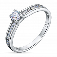 Кольцо из белого золота (изготовление) с бриллиантами