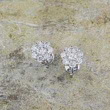 Пусеты из белого золота с бриллиантами (изготовление)