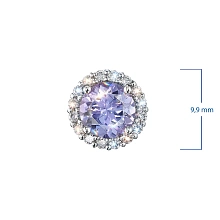 Подвеска из белого золота с танзанитом и бриллиантами