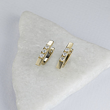 Серьги из желтого золота с бриллиантами