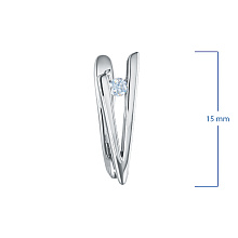 Серьги из серебра с бриллиантом