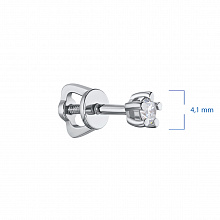 Пусеты из белого золота с бриллиантами (изготовление)