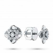 Пусеты из белого золота с бриллиантами (изготовление)