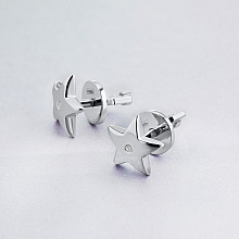 Серьги из серебра с бриллиантами