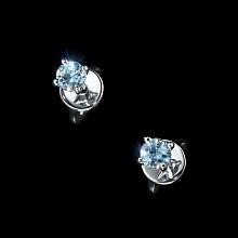 Пусеты из серебра с топазами