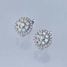 Серьги из белого золота c бриллиантами