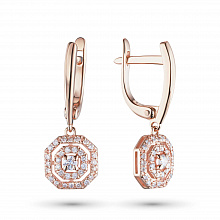 Серьги из красного золота с бриллиантами (изготовление)