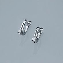 Серьги из серебра с бриллиантом выращенным