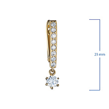 Серьги из желтого золота (изготовление) с бриллиантом