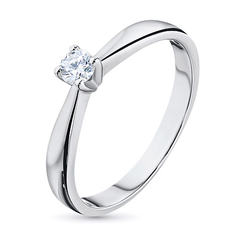 Помолвочное кольцо из белого золота с бриллиантом