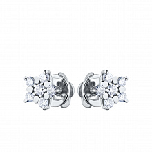 Пусеты из белого золота с бриллиантами (изготовление)