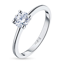 Помолвочное кольцо из белого золота с бриллиантом