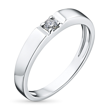 Помолвочное кольцо из белого золота с бриллиантом