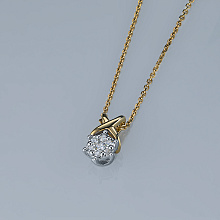 Подвеска из комбинированного золота (изготовление) с бриллиантами