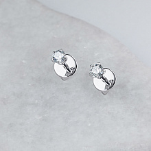 Пусеты из белого золота с бриллиантами (изготовление)