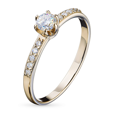 Кольцо из желтого золота с бриллиантами