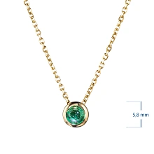 Колье из желтого золота с изумрудом