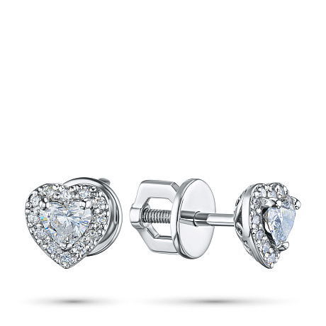 Пусеты из белого золота