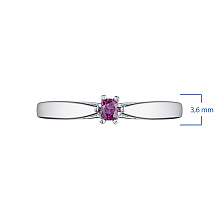 Помолвочное кольцо из серебра с гранатом