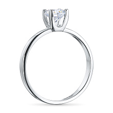 Классическое кольцо из белого золота с бриллиантом