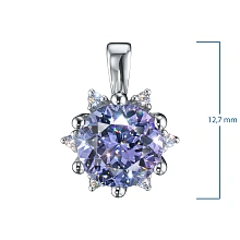 Подвеска из белого золота с танзанитом и бриллиантами