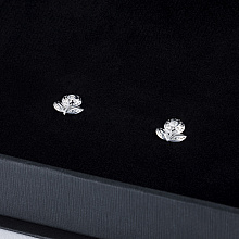 Пусеты из серебра с бриллиантами (изготовление)