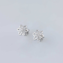 Пусеты из белого золота с бриллиантами (изготовление)